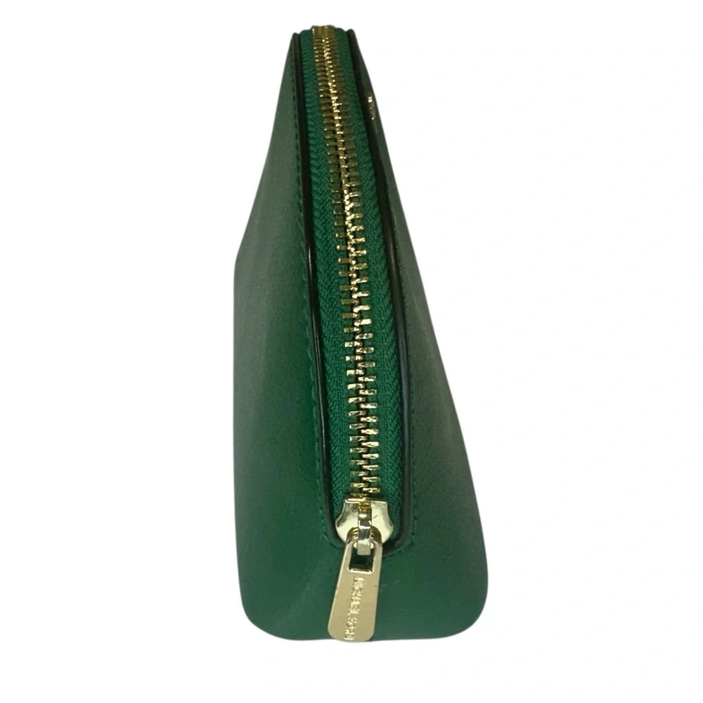 Michael Kors Emerald Green Leather Cosmetic Bag